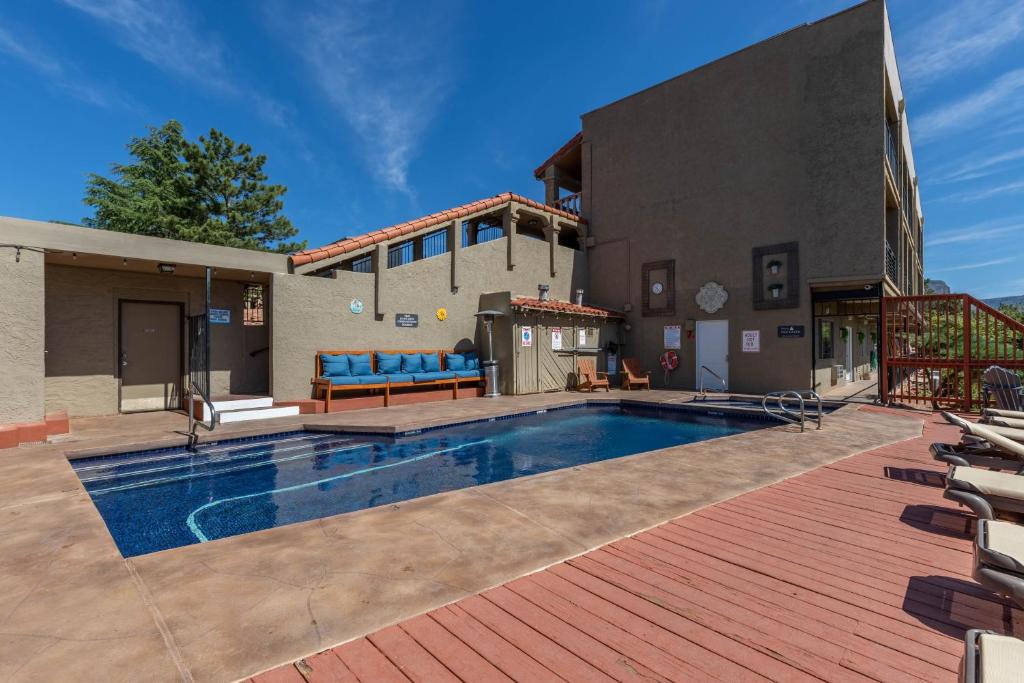 a pool in the backyard of a house at Cedars Resort in Sedona