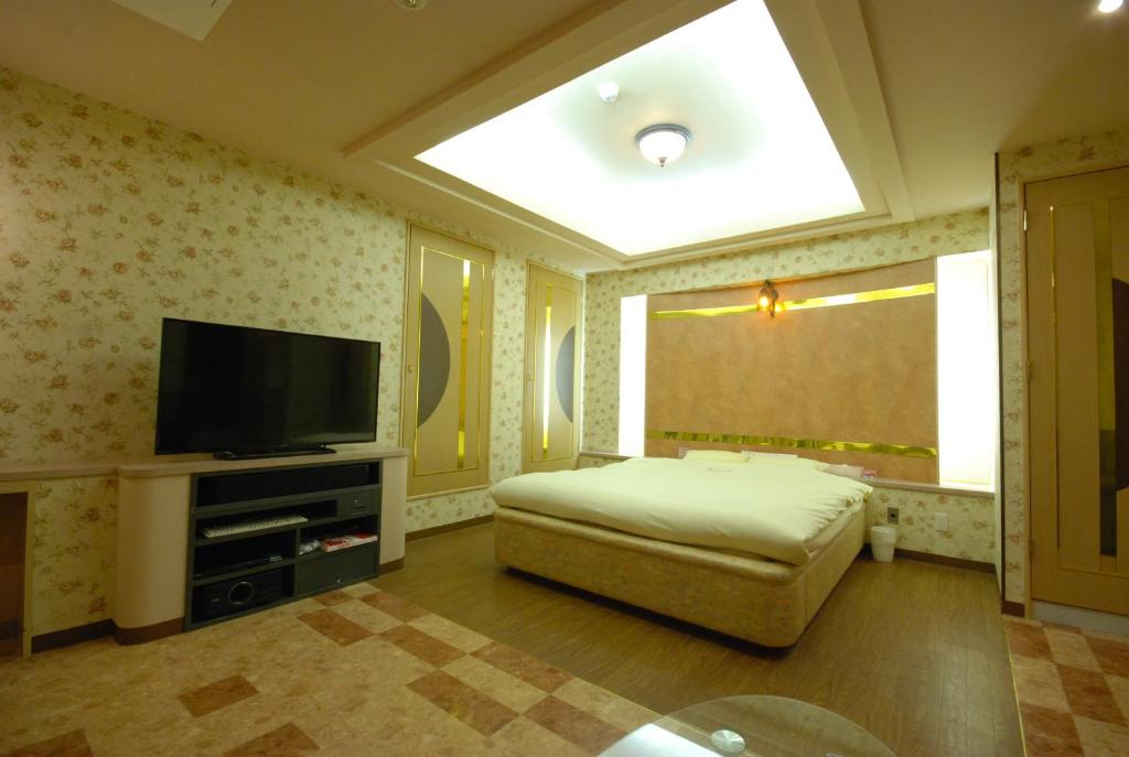 TV a/nebo společenská místnost v ubytování HOTEL WiLL EX 大高 レジャーホテル