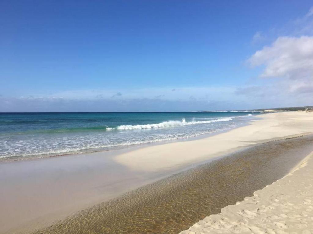 a beach with the ocean and the sand and water at Cheap & Chic Apartamentos en Son Bou de 2 dormitorios in Son Bou