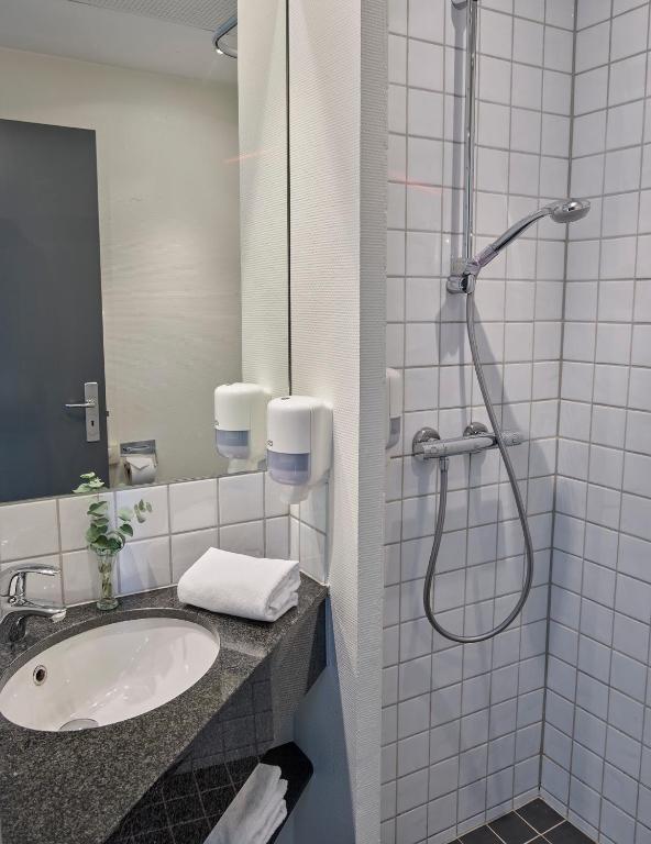 Koupelna v ubytování Huset Middelfart