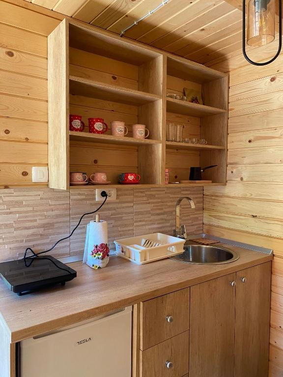 Kuchyň nebo kuchyňský kout v ubytování Apartmani Kod Draskovica