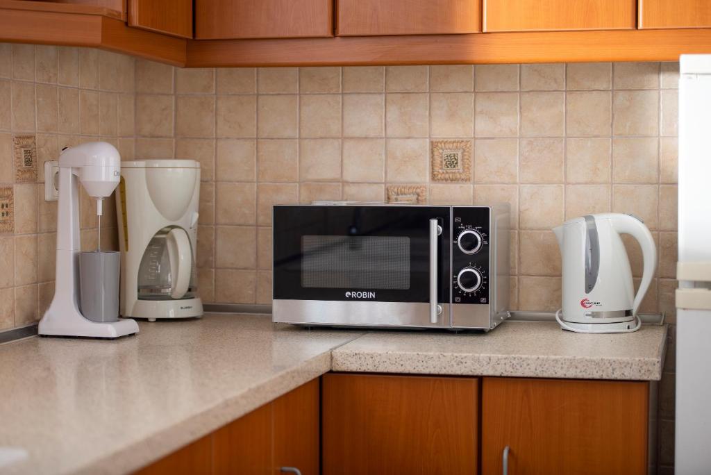 Kuchyň nebo kuchyňský kout v ubytování Thodoros apartment