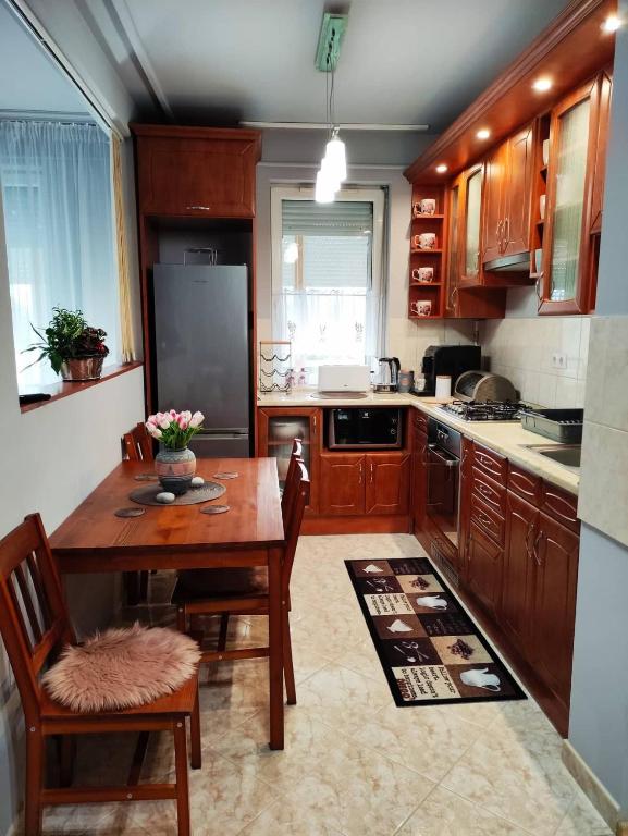 Kuchyň nebo kuchyňský kout v ubytování Sára Apartman Nyíregyháza