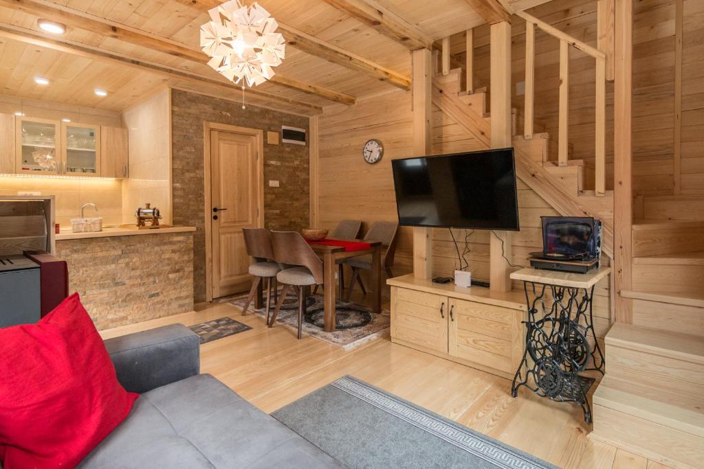 TV a/nebo společenská místnost v ubytování Brvnara Ljubomir, planina Tara, Kaludjerske Bare