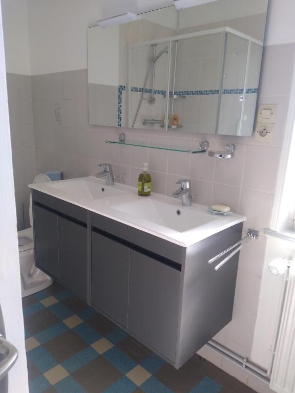 Koupelna v ubytování Gîte Le Noisetier