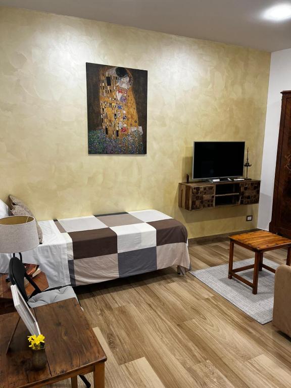 Televízia a/alebo spoločenská miestnosť v ubytovaní B&B Sant'Agata Patrona