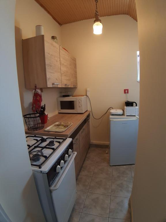 Kuchyňa alebo kuchynka v ubytovaní MiniBali Apartmanok