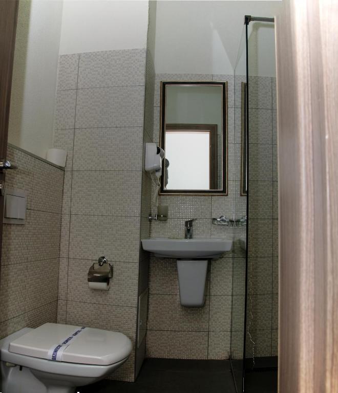 Koupelna v ubytování Hotel Union
