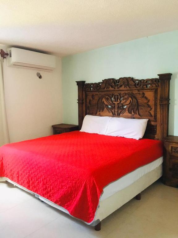 Postel nebo postele na pokoji v ubytování Casa Hacienda San Gabriel