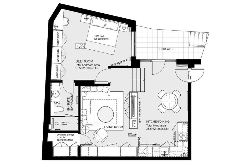 Půdorys ubytování 15 Basil Street Knightsbridge, Luxury Serviced Apartments