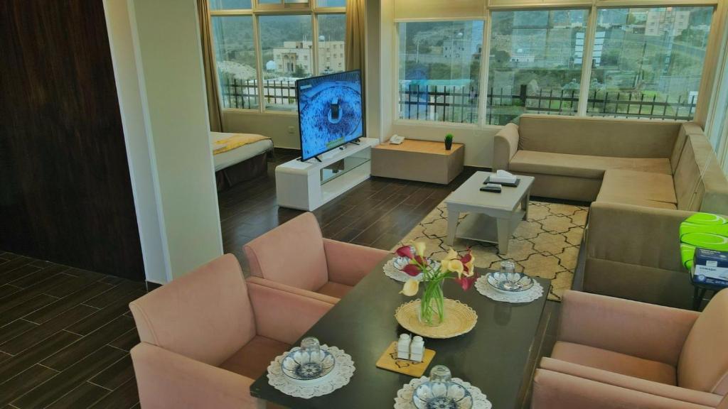 Posezení v ubytování وشل للشقق المخدومة واحة الغروب سابقا Washal Serviced Apartments