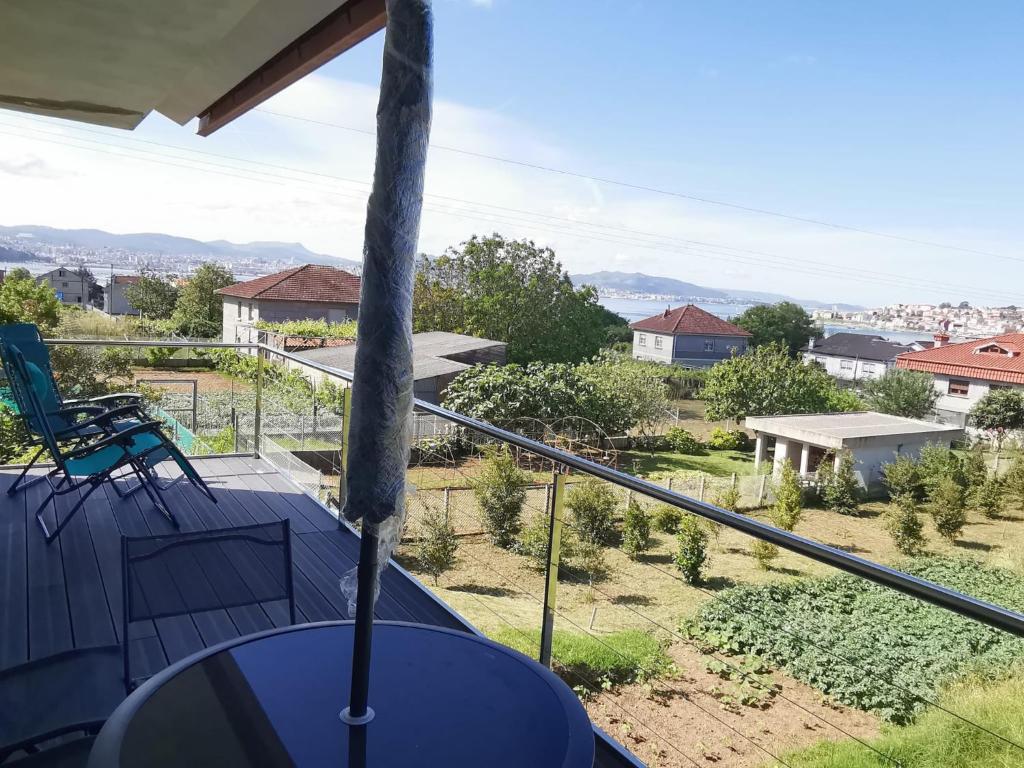 a view from the balcony of a house at Apartamento Gran Terraza in Moaña