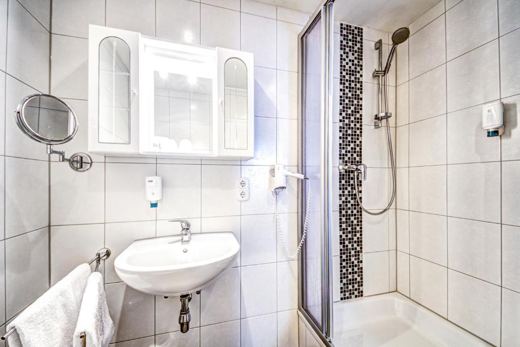 Koupelna v ubytování Hotel Alt Montjoie