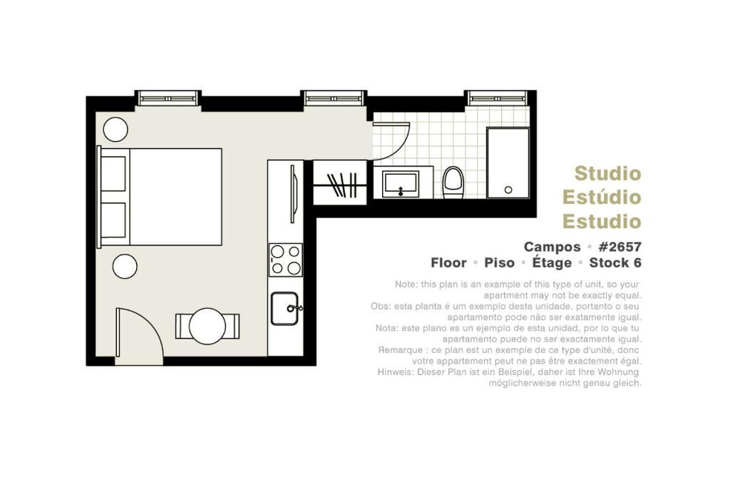 Půdorys ubytování Lisbon Serviced Apartments - Campos