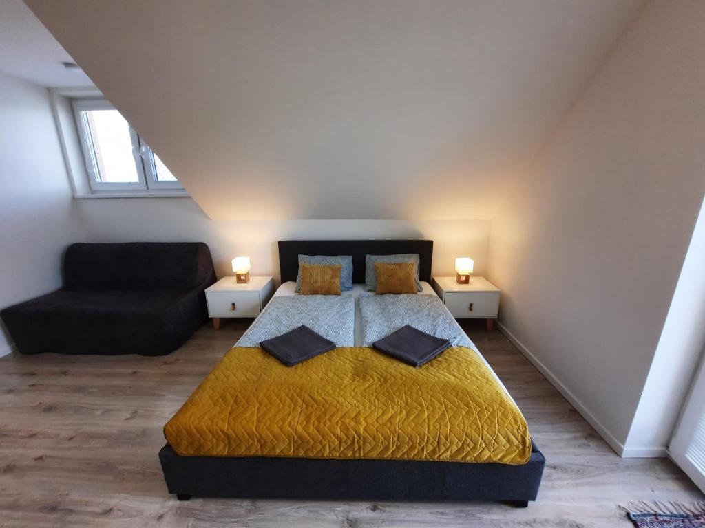 Postel nebo postele na pokoji v ubytování Tatras Apartments 622