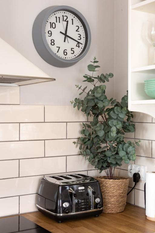Kuchyňa alebo kuchynka v ubytovaní Apartament Bulvar Starówka