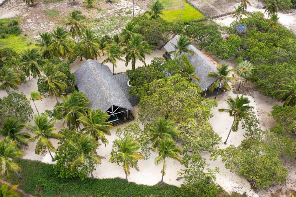an aerial view of a resort with palm trees at Ananda Atins in Atins