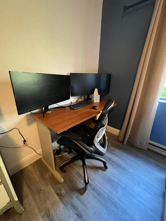 TV a/nebo společenská místnost v ubytování Rustic Girdwood Condo