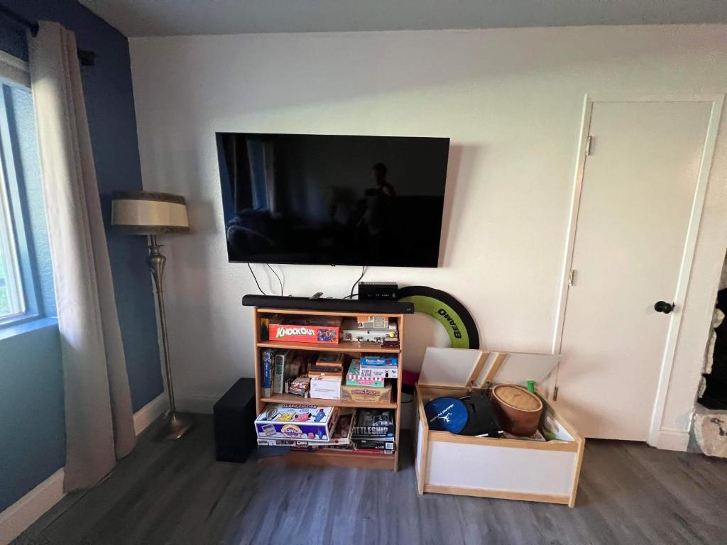 TV a/nebo společenská místnost v ubytování Rustic Girdwood Condo