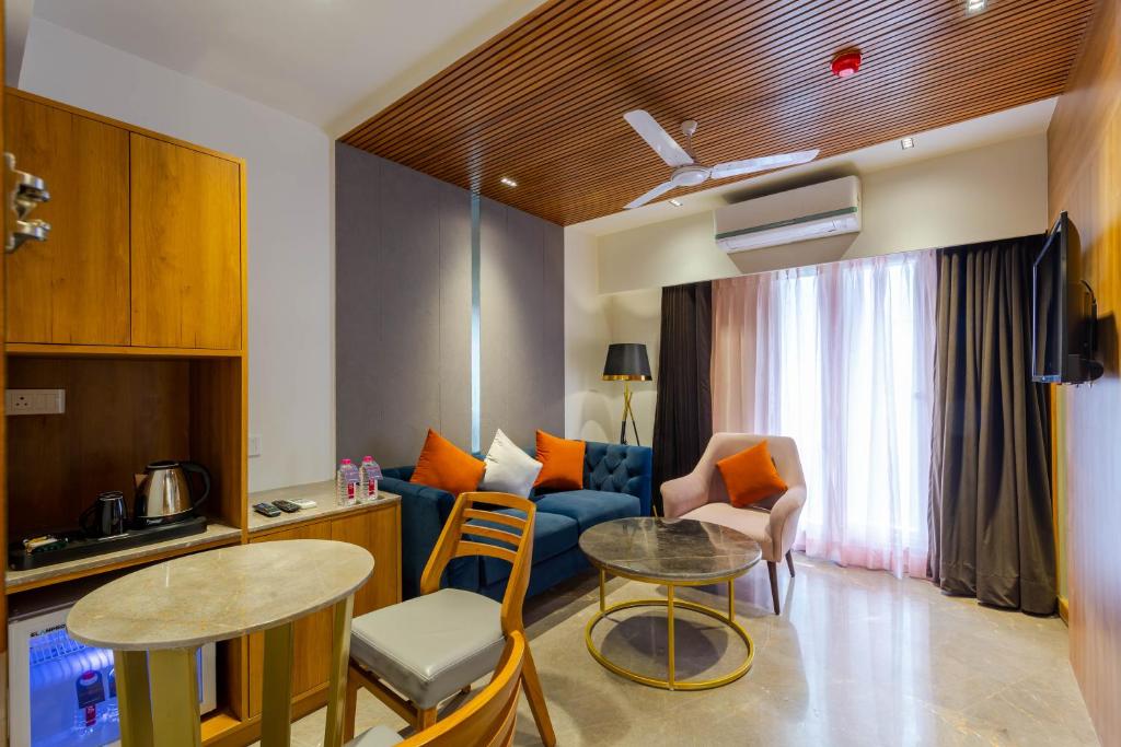 Posezení v ubytování Hotel Nalanda