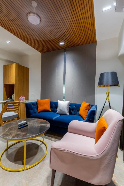 Posezení v ubytování Hotel Nalanda