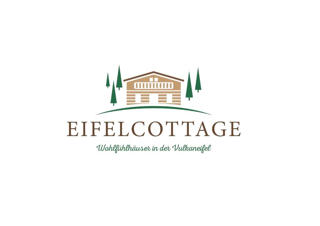 ein Logo für eine Bildungseinrichtung mit einem Gebäude in der Unterkunft Eifelcottage in Ulmen