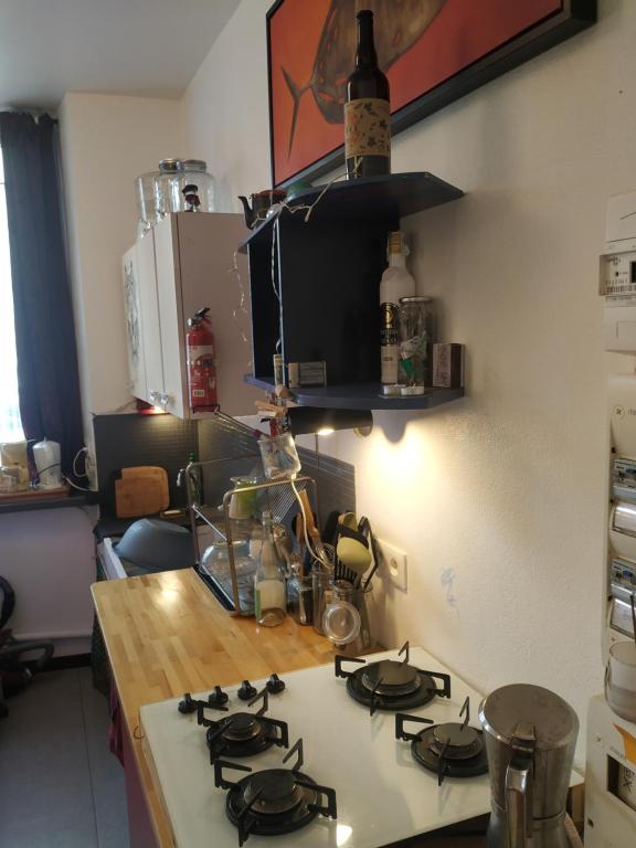 Kuchyňa alebo kuchynka v ubytovaní Chaleureux studio indépendant