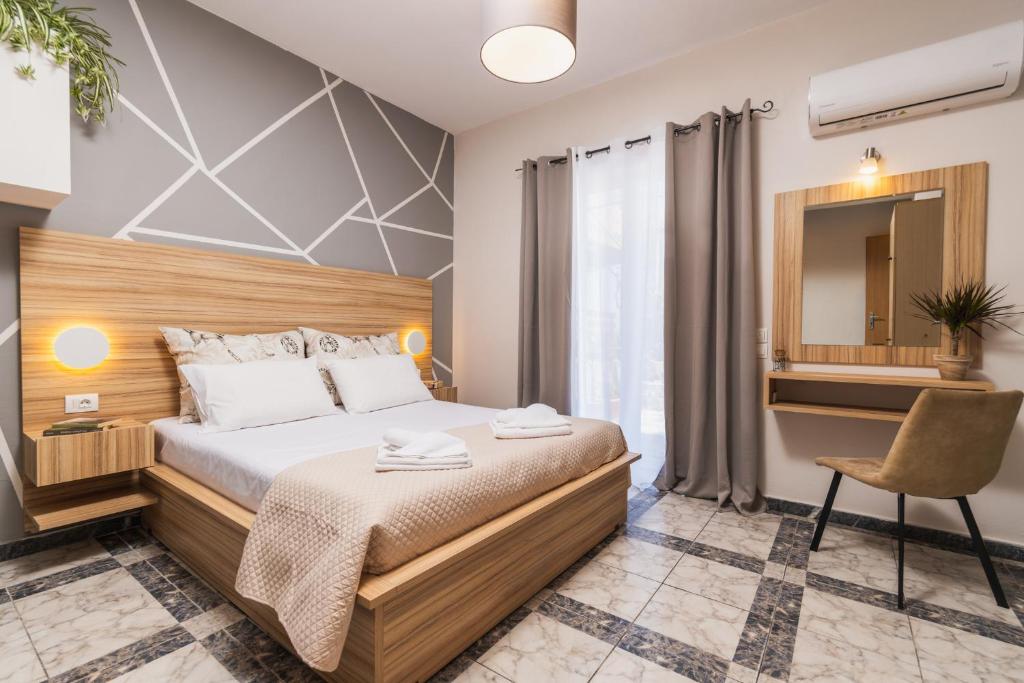 Postel nebo postele na pokoji v ubytování Asya Sea View Apartment