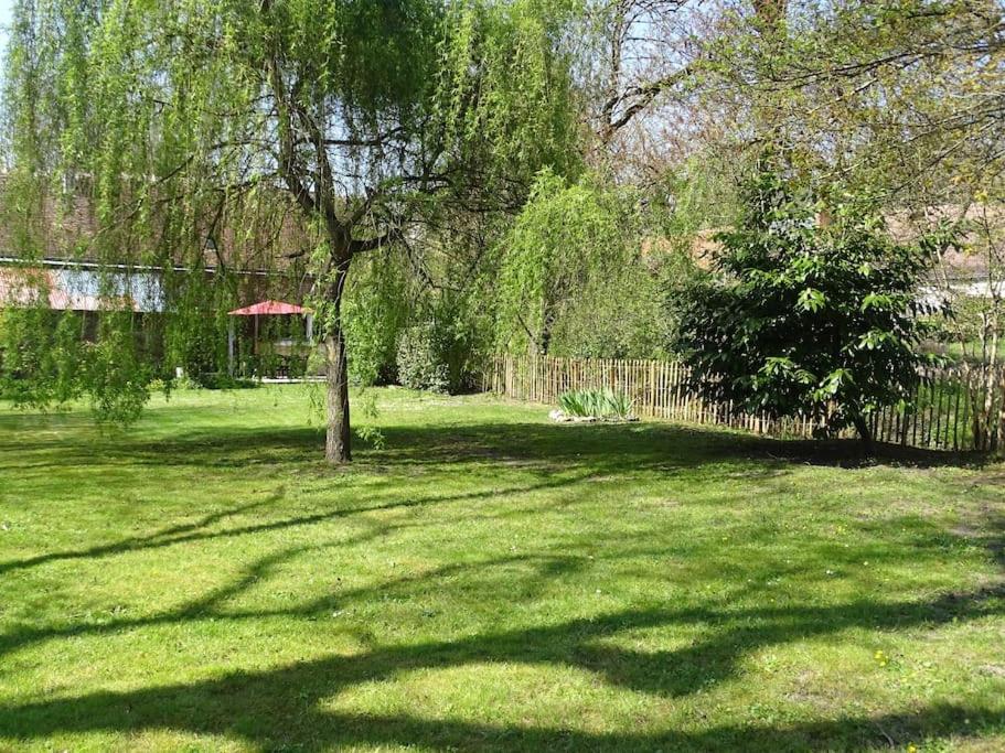 Ogród w obiekcie Moulin de la Follaine Gîte Le logis du meunier