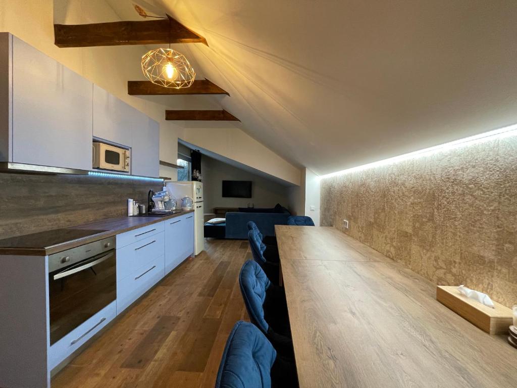 Kuchyň nebo kuchyňský kout v ubytování Totina Apartments