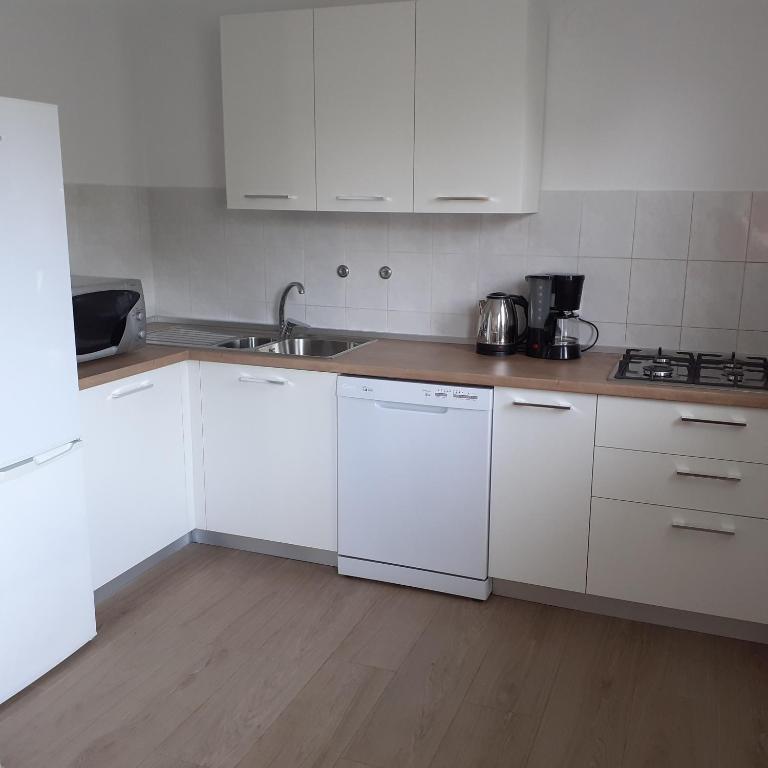 Kuchyň nebo kuchyňský kout v ubytování Apartment Premantura