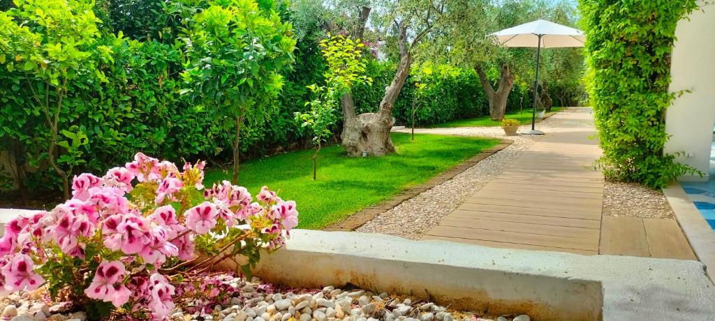 Um jardim no exterior de B&B Casrienn