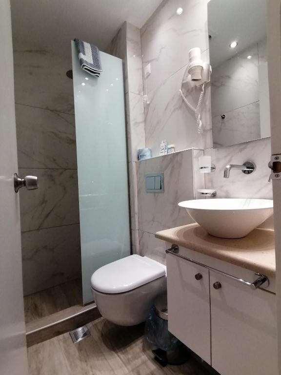 Koupelna v ubytování Hotel Galaxidi