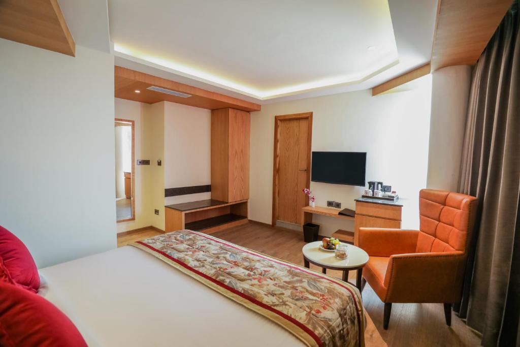 TV a/nebo společenská místnost v ubytování Regenta Hilltop Shimla
