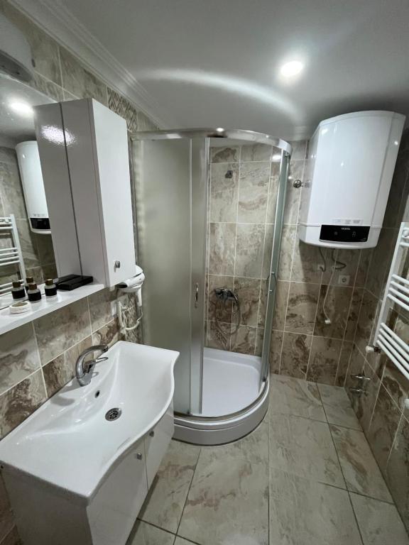 Koupelna v ubytování Yaman Suite Apart