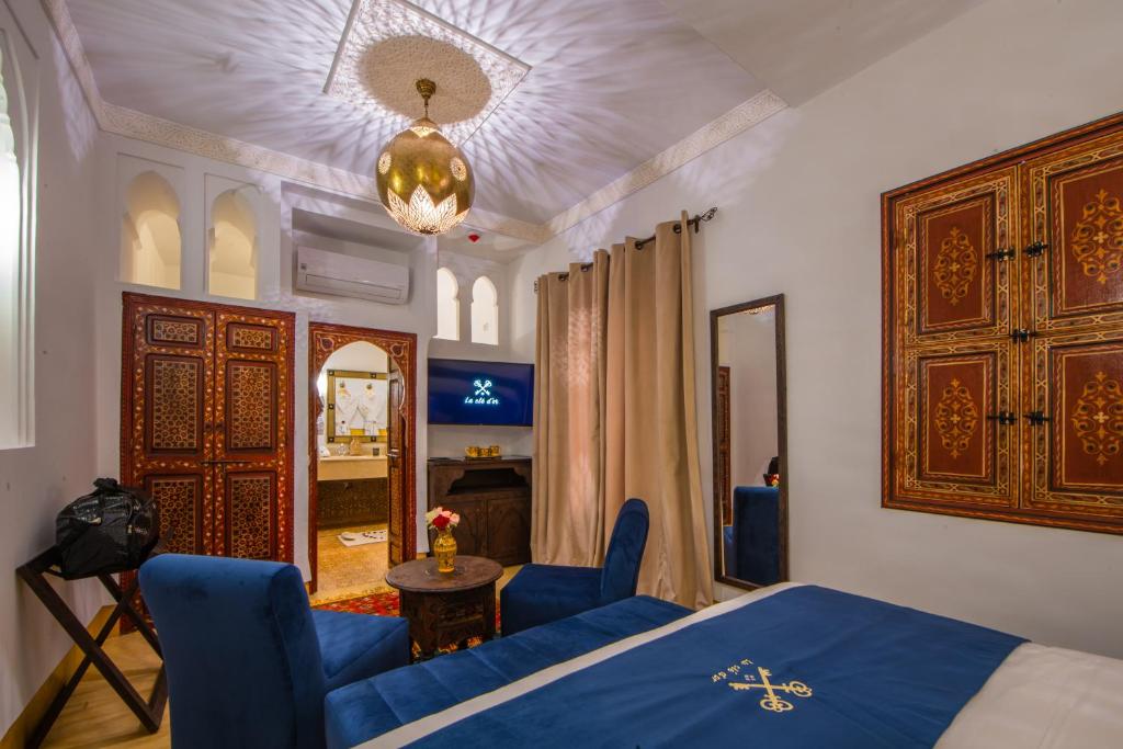 Postel nebo postele na pokoji v ubytování Riad la clé d'or & spa