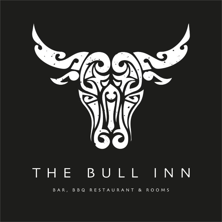 a logo for the bull inn in black and white at The Bull in Battle