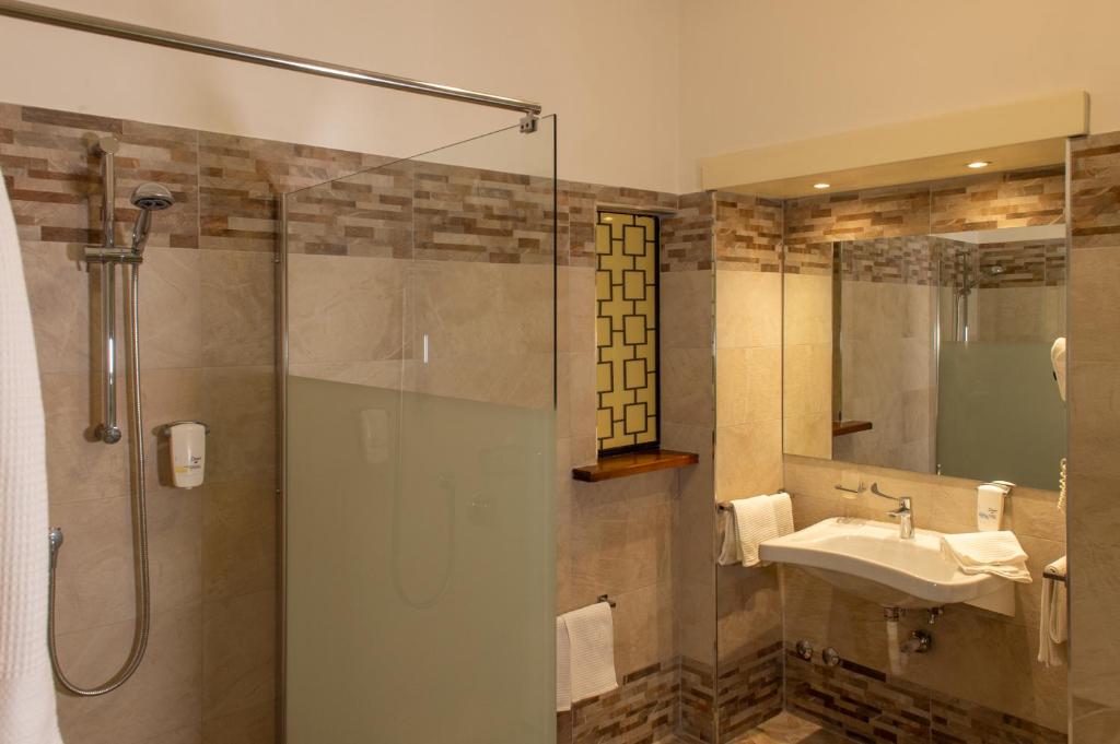 Koupelna v ubytování Hotel Minerva