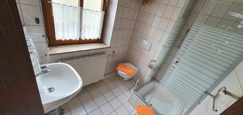 Koupelna v ubytování Alte Post zu Stetzsch