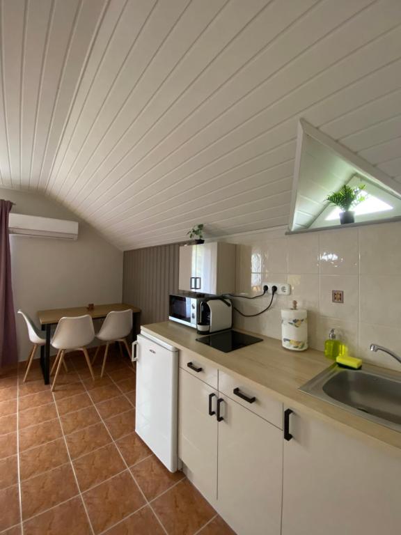 Kuchyň nebo kuchyňský kout v ubytování Silence Apartmanház Zalakaros