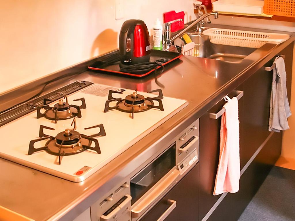 Kuchyň nebo kuchyňský kout v ubytování Oyama Guesthouse Kyoto