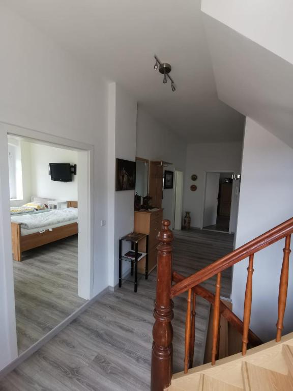 Kuchyň nebo kuchyňský kout v ubytování Schmetterling Zimmer