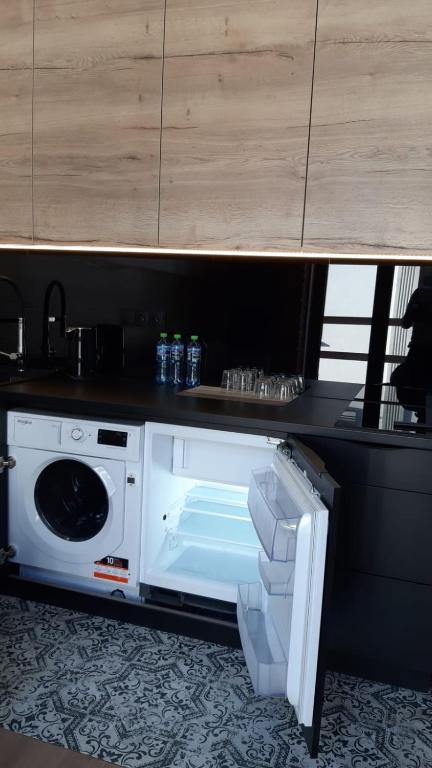 Kuchnia lub aneks kuchenny w obiekcie Aparthotel Łódź 55 Piotrkowska