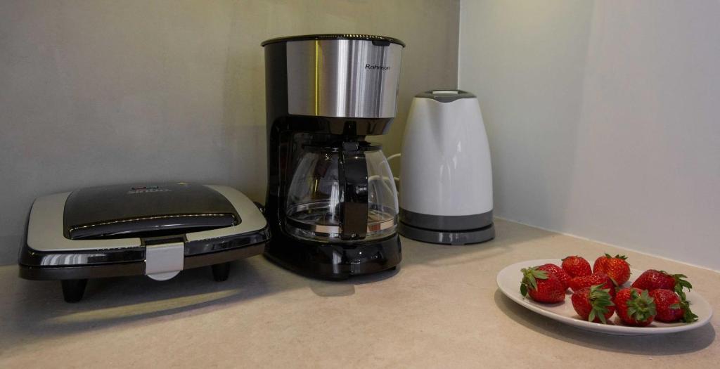 Coffee and tea making facilities at Spacious House with extraordinary view in Corfu