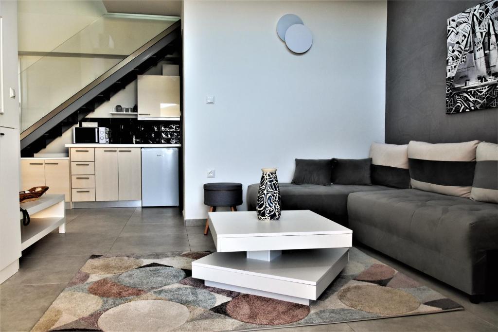 Kuchyň nebo kuchyňský kout v ubytování Steleni Seaside Apartments