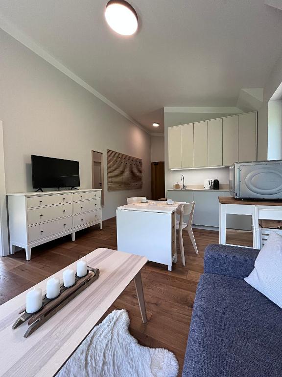 Kuchyň nebo kuchyňský kout v ubytování Apartmán HYGGE Bratrouchov