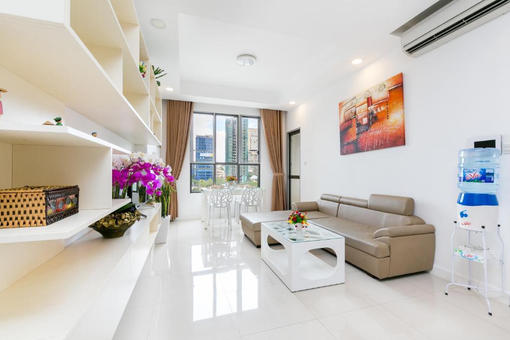 Khu vực ghế ngồi tại 3BR-ICON56-City View-Hanas Apart