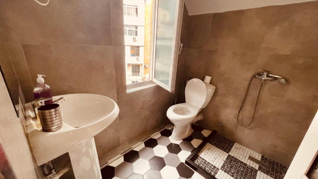 Koupelna v ubytování Hotel Drinos