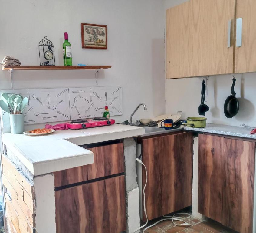 Kuchyň nebo kuchyňský kout v ubytování El Costeñito Hostal