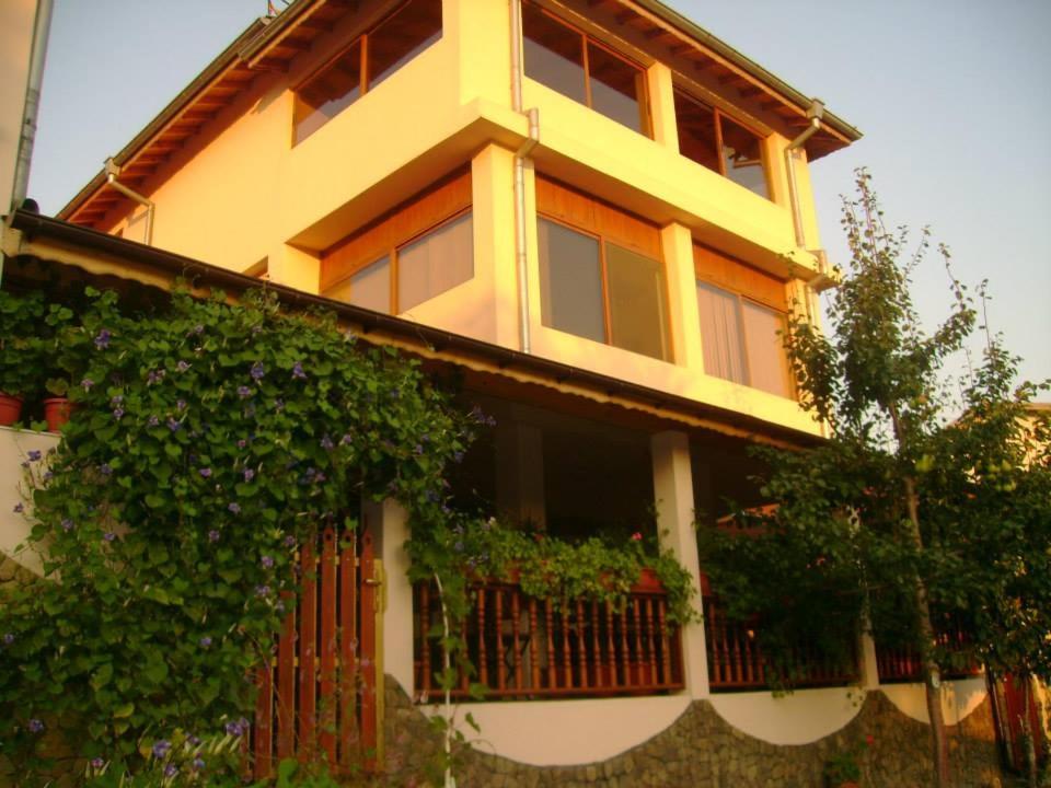a yellow house with a fence and some bushes at Къща за гости Костови in Byala